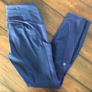 Navy Lululemon thick high-rise legging